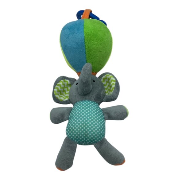 Playtex Baby Pull Down Wiggler Toy Elephant Hot Air Balloon Vibrates 11.5" Clip - Picture 1 of 4